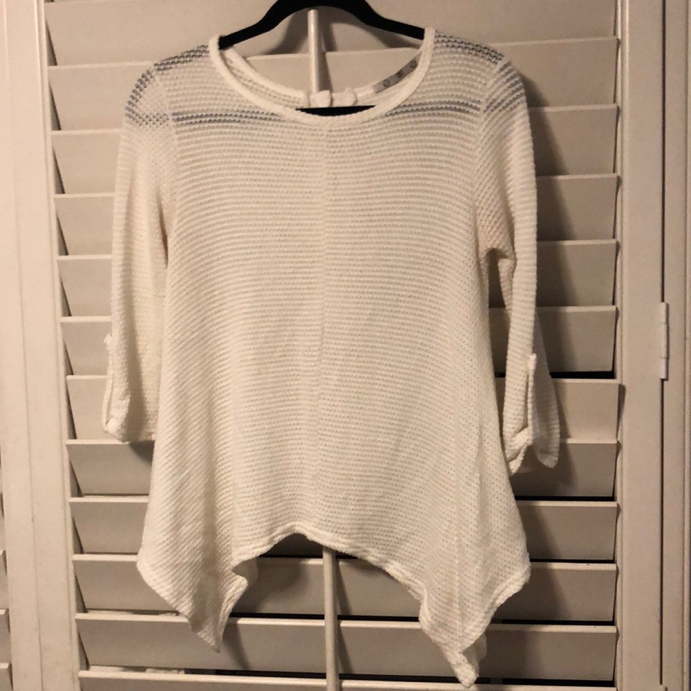White knit blouse